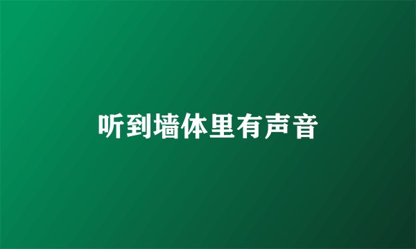 听到墙体里有声音