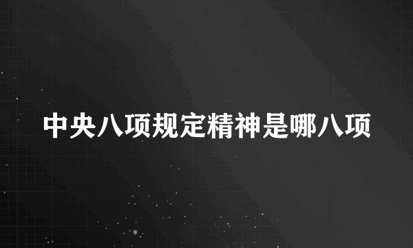 中央八项规定精神是哪八项