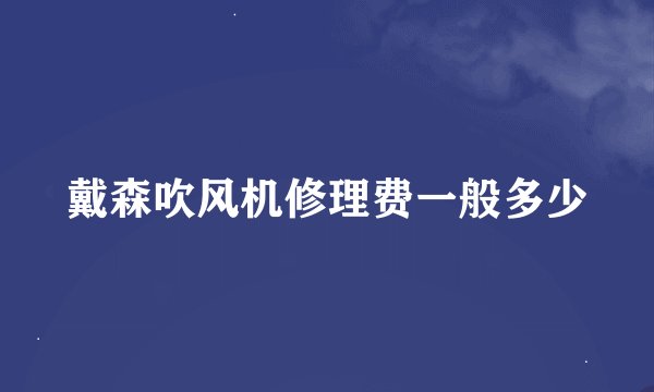 戴森吹风机修理费一般多少
