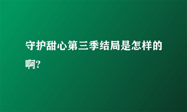 守护甜心第三季结局是怎样的啊?