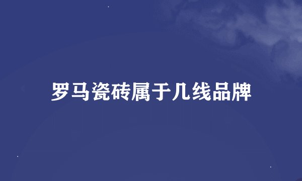 罗马瓷砖属于几线品牌