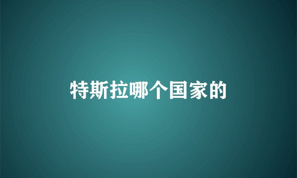 特斯拉哪个国家的