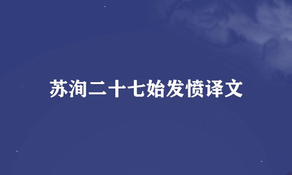 苏洵二十七始发愤译文