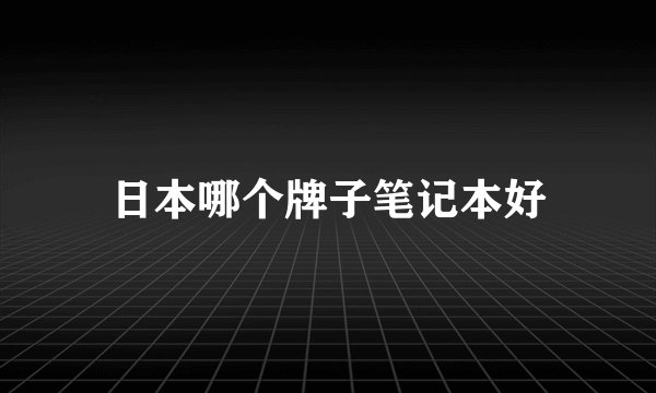 日本哪个牌子笔记本好