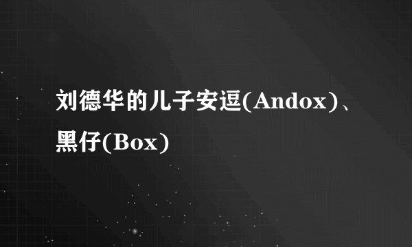 刘德华的儿子安逗(Andox)、黑仔(Box)