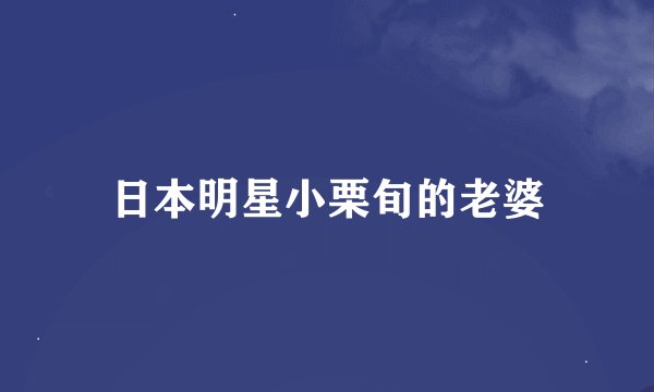 日本明星小栗旬的老婆