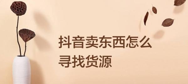 抖音卖东西怎么寻找货源