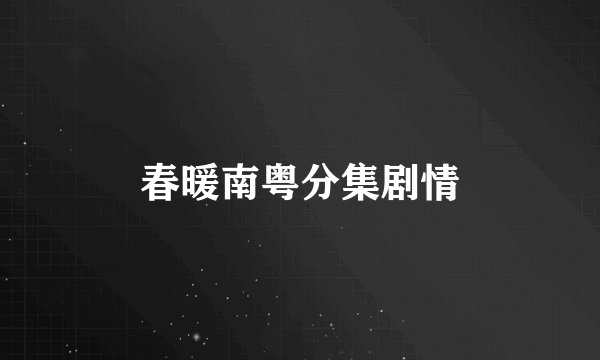 春暖南粤分集剧情