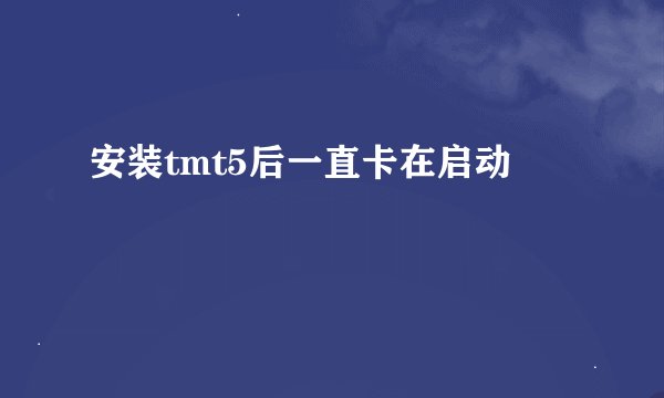 安装tmt5后一直卡在启动