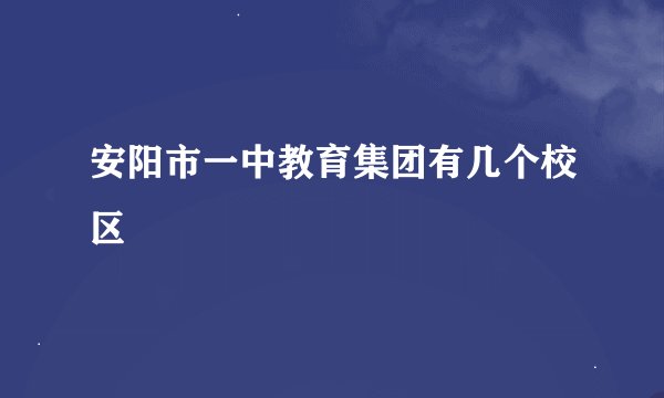 安阳市一中教育集团有几个校区