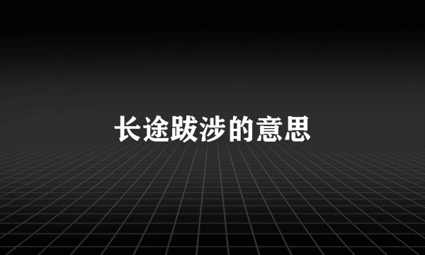 长途跋涉的意思