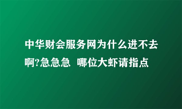 中华财会服务网为什么进不去啊?急急急  哪位大虾请指点