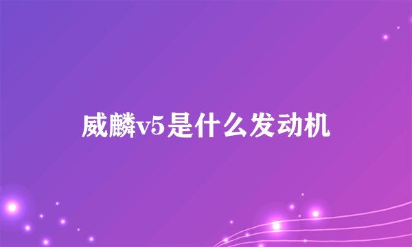 威麟v5是什么发动机