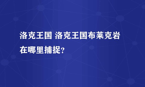 洛克王国 洛克王国布莱克岩在哪里捕捉？
