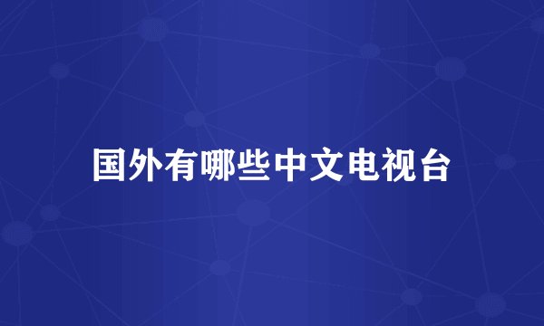 国外有哪些中文电视台