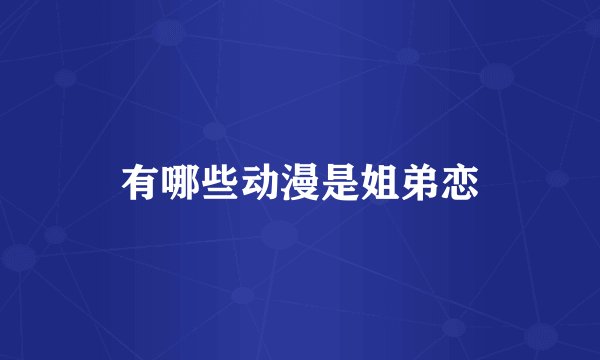 有哪些动漫是姐弟恋