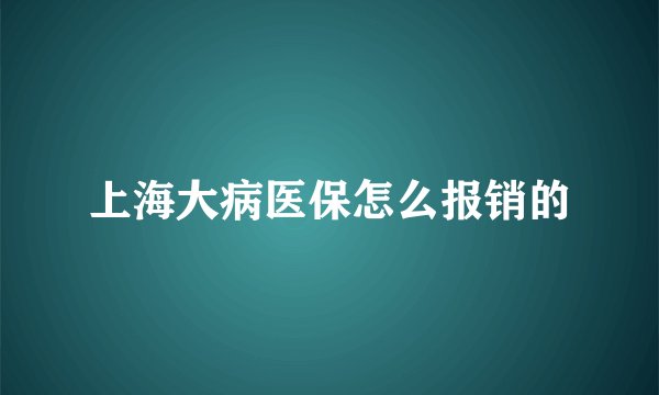 上海大病医保怎么报销的