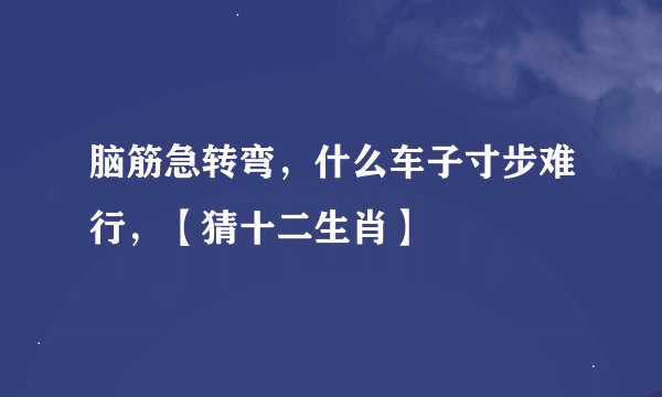 脑筋急转弯，什么车子寸步难行，【猜十二生肖】