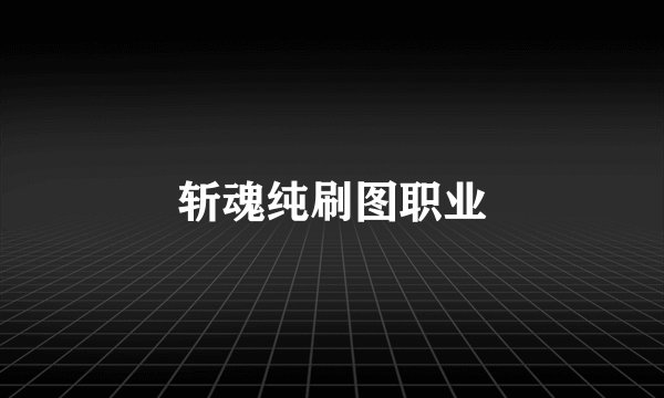 斩魂纯刷图职业