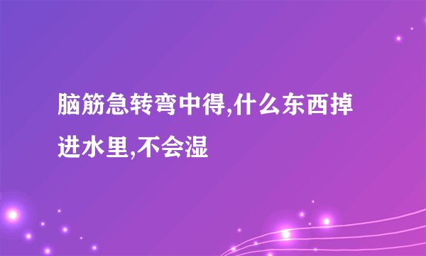 脑筋急转弯中得,什么东西掉进水里,不会湿