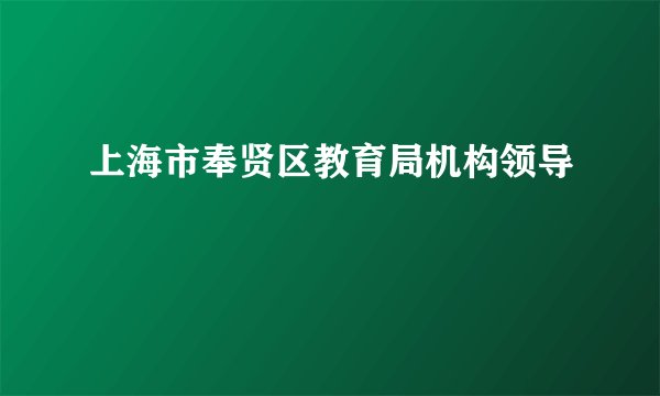 上海市奉贤区教育局机构领导