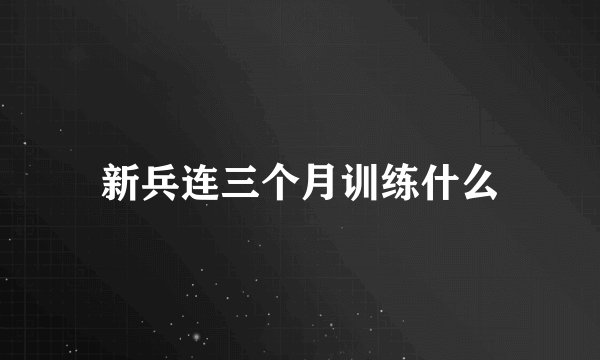 新兵连三个月训练什么