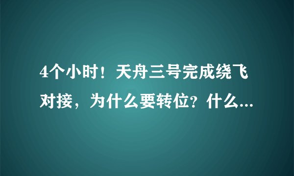 4个小时！天舟三号完成绕飞对接，为什么要转位？什么时候脱离？