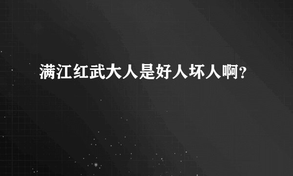 满江红武大人是好人坏人啊？