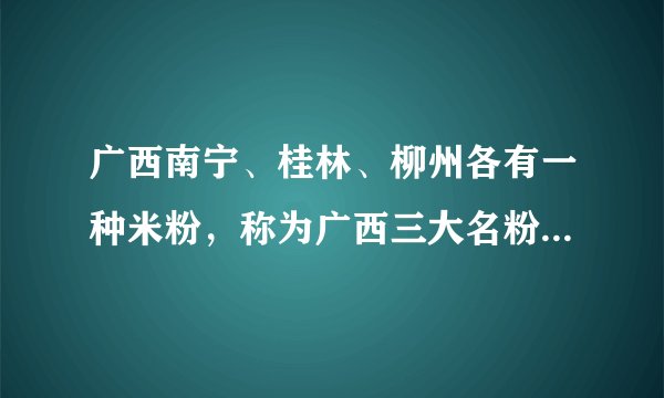 广西南宁、桂林、柳州各有一种米粉，称为广西三大名粉，具体是哪些？