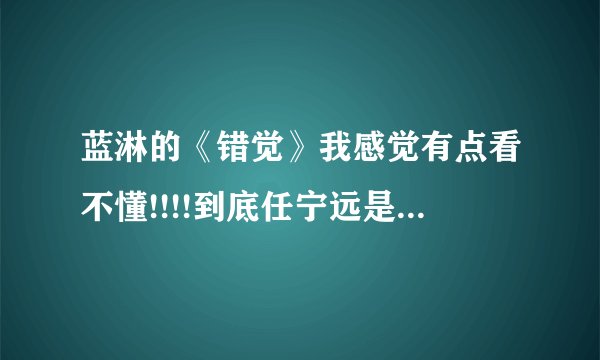 蓝淋的《错觉》我感觉有点看不懂!!!!到底任宁远是来客串的还是来...