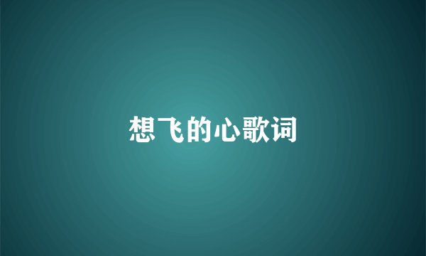 想飞的心歌词
