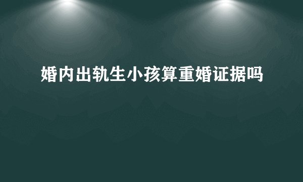 婚内出轨生小孩算重婚证据吗