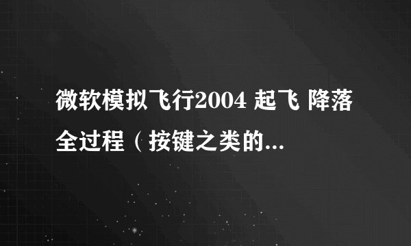 微软模拟飞行2004 起飞 降落全过程（按键之类的）用文字说