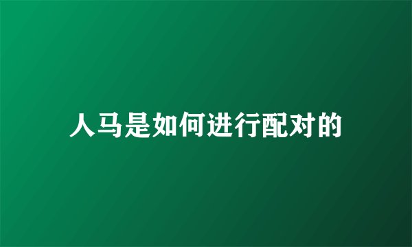 人马是如何进行配对的