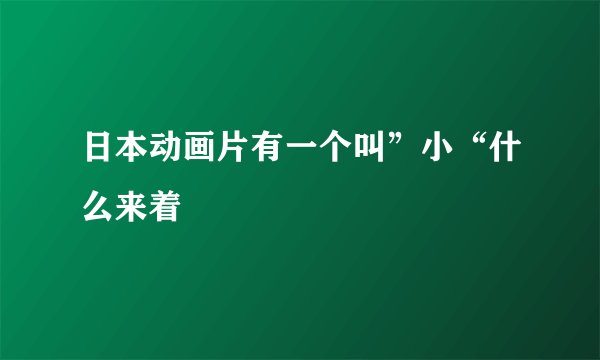 日本动画片有一个叫”小“什么来着