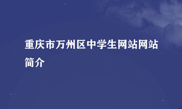 重庆市万州区中学生网站网站简介