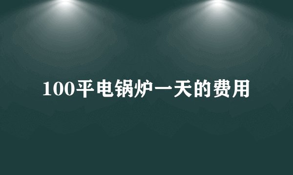 100平电锅炉一天的费用