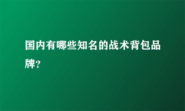 国内有哪些知名的战术背包品牌？