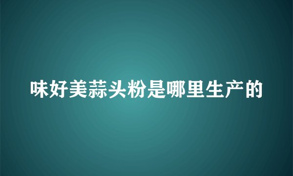 味好美蒜头粉是哪里生产的