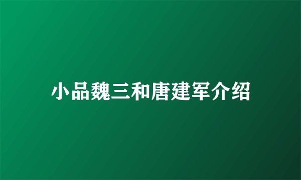 小品魏三和唐建军介绍