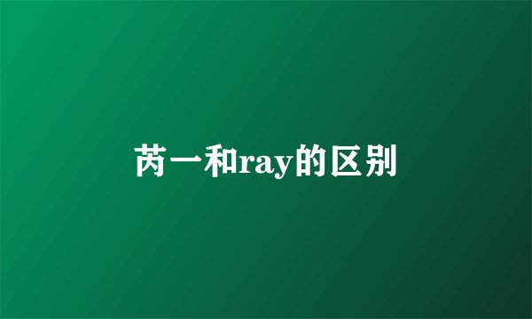 芮一和ray的区别