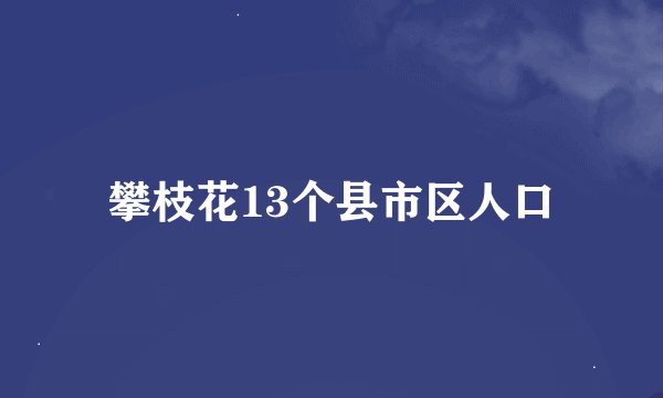 攀枝花13个县市区人口