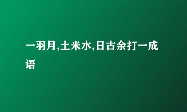 一羽月,土米水,日古余打一成语