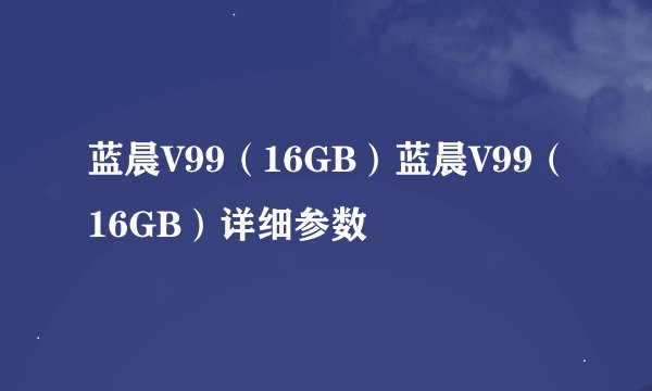 蓝晨V99（16GB）蓝晨V99（16GB）详细参数