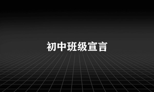 初中班级宣言