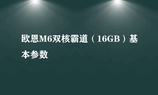 欧恩M6双核霸道（16GB）基本参数