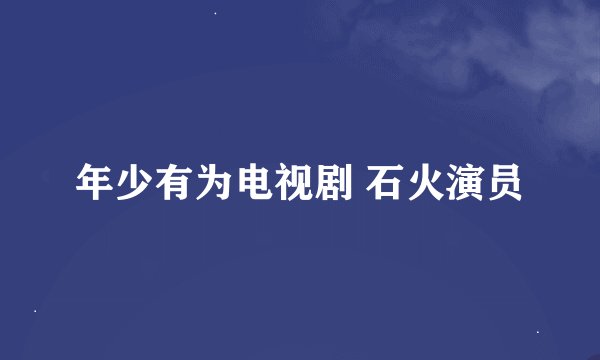 年少有为电视剧 石火演员
