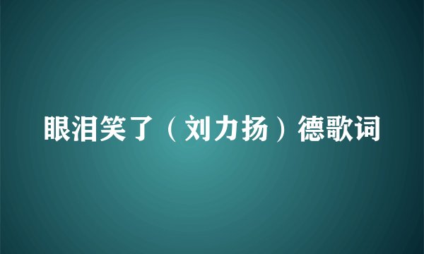 眼泪笑了（刘力扬）德歌词