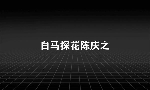 白马探花陈庆之