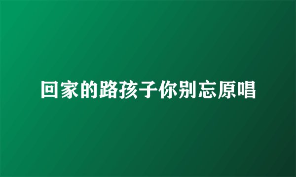 回家的路孩子你别忘原唱